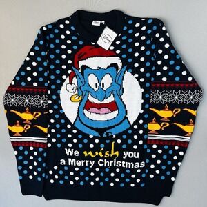 Disney Aladdin Genie Men's M Christmas Sweater NEW With Tags